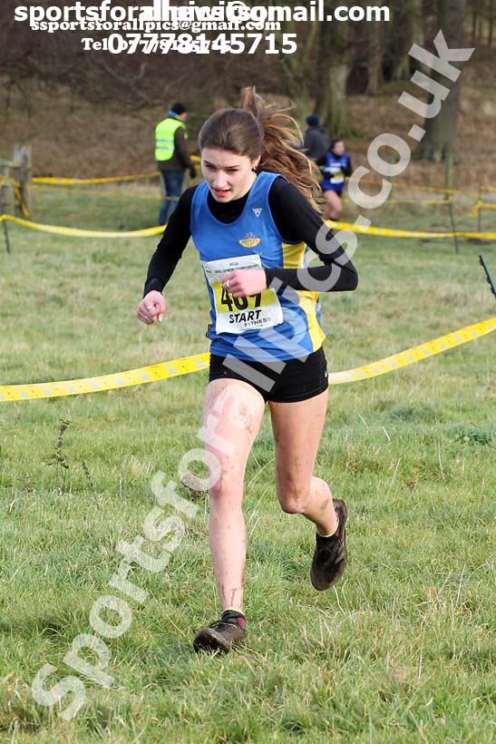 Womens under-17s and under-20s cross country, 2019 North Eastern Cross Country Champs., Alnwick, Northumberland.  Photo: David T. Hewitson/Sports for All Pics